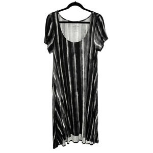 Torrid Black & White Scoop Neck Midi Dress with Pockets Women's Plus Size OX